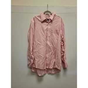 Kirkland Signature Mens Dress Shirt 18-35 Pink Non Iron Extra Long Staple Cotton
